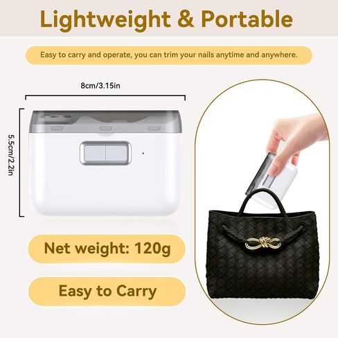 Automatic Electric Nail Clipper, 2-in-1 Cutting and Grinding Automatic with LED Light and Nail Scraps Storage, USB Rechargeable Safety Fingernail Trimmer for Babies,Kids,Adult,Seniors and Caregivers in Saudi Arabia