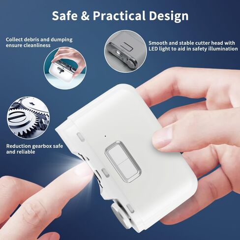 ماكينة قص أظافر أوتوماتيكية، ماكينة قص أظافر كهربائية للأطفال مع تخزين قصاصات الأظافر، ماكينة قص أظافر كهربائية ومبرد 2 في 1، ماكينة تشذيب أظافر آمنة قابلة لإعادة الشحن عبر USB للأطفال والأطفال وكبار السن والبالغين in Kuwait