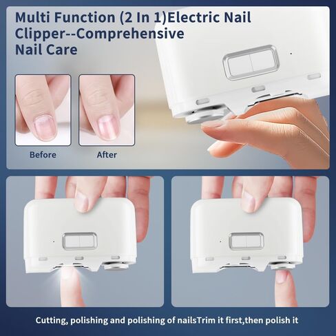 ماكينة قص أظافر أوتوماتيكية، ماكينة قص أظافر كهربائية للأطفال مع تخزين قصاصات الأظافر، ماكينة قص أظافر كهربائية ومبرد 2 في 1، ماكينة تشذيب أظافر آمنة قابلة لإعادة الشحن عبر USB للأطفال والأطفال وكبار السن والبالغين in Kuwait