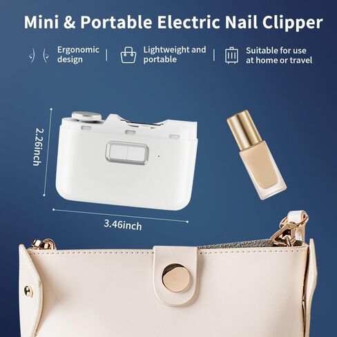 ماكينة قص أظافر أوتوماتيكية، ماكينة قص أظافر كهربائية للأطفال مع تخزين قصاصات الأظافر، ماكينة قص أظافر كهربائية ومبرد 2 في 1، ماكينة تشذيب أظافر آمنة قابلة لإعادة الشحن عبر USB للأطفال والأطفال وكبار السن والبالغين in Kuwait