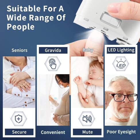 ماكينة قص أظافر أوتوماتيكية، ماكينة قص أظافر كهربائية للأطفال مع تخزين قصاصات الأظافر، ماكينة قص أظافر كهربائية ومبرد 2 في 1، ماكينة تشذيب أظافر آمنة قابلة لإعادة الشحن عبر USB للأطفال والأطفال وكبار السن والبالغين in Kuwait