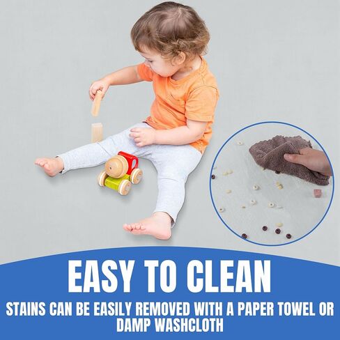 HOMBYS 108"X72" Extra Thick Cushioned Play Mat to Play on Floor, Memory Foam Baby Play Carpet Mat with Non-Slip Backing for Kids Toddler Crawling, Super Soft Velvet Playmat for Nusery, Grey in Saudi Arabia