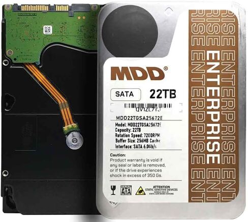 MDD (MDD22TSATA25672E) 22TB 7200RPM 256MB Cache SATA 6.0Gb/s 3.5inch Internal Enterprise Hard Drive - 5 Years Warranty (Renewed) in Saudi Arabia