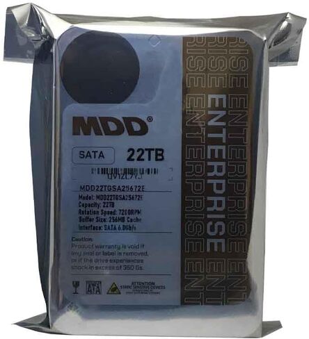 MDD (MDD22TSATA25672E) 22TB 7200RPM 256MB Cache SATA 6.0Gb/s 3.5inch Internal Enterprise Hard Drive - 5 Years Warranty (Renewed) in Saudi Arabia
