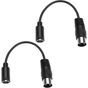 2Pcs Black PS2 Keyboard to at Convertor 5 Pin DIN Male to 6 Pin Mini DIN Female PS2 Keyboard Adapter for Computer PC Keyboard Mouse Converter