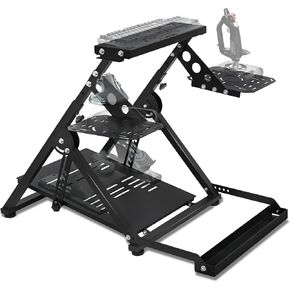 حامل عجلة قيادة سباق الطيران القابل للطي من Marada متوافق مع أجهزة ألعاب Logitech/Thrustmaster/PXN، دعامة قمرة القيادة المستقرة القابلة للتعديل، الجهاز الإلكتروني غير متضمن in Kuwait