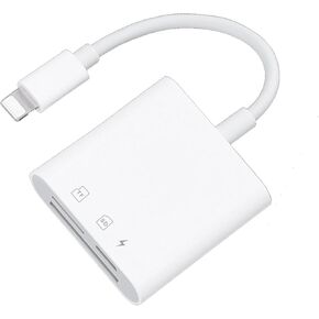 SD Card Reader for iPhone/Ipad, Aieloar 2-in-1 Memory Card Reader,Plug and Play