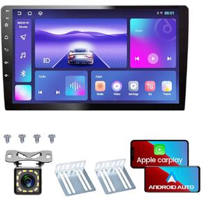 9 Inch Double Din Car Stereo with Wireless CarPlay Wireless Android Auto, 2.5D Touch Screen Car Stereo with FM Bluetooth Backup Camera vehicle recorder Car MP5 Audio Receiver