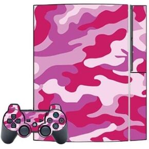 Mightyskins Protective Skin Decal Cover Sticker Compatible with Playstation 3 Console + Two PS3 Controllers - Pink Camo