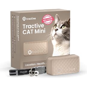 Tractive GPS Cat Tracker (6.5 lbs+), Real-time Pet Location Tracker, Health & Wellness Alerts, Battery Life Up to 7 Days, Breakaway Cat Collar Included (Dark Blue)