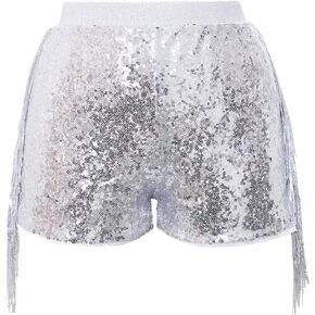 Cilucu Girls Sequin Shorts Toddler Baby Sparkly Party Tessel Summer Short Pants Kids Halloween Birthday Bottoms
