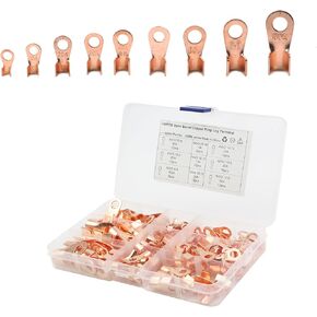 140 قطعة من عروات الأسلاك النحاسية، مجموعة متنوعة من موصلات طرفية لكابل البطارية (20AWG-4AWG / 10A-100A) in Kuwait