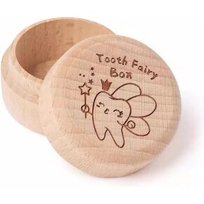Tooth Fairy Box For Boys And Girls,Wooden Tooth Box Cute 3d Tooth Storage Box Stores Lost Teeth For Kids Child Tooth Keepsake Box Ring Box,Teething Box For Birthdays Baby Shower Holiday Gifts