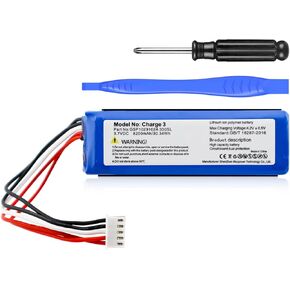 8200mAh Replacement Battery for JBL Charge 3, GSP1029102A 330SL Speaker, 2024 Upgrade High Capacity 3.7V Battery with Repair Tool Set