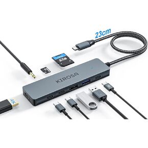 USB-C Hub: USB C Multiport Adapter for MacBook Pro Air - 9IN1 USBC to HDMI Hub Dongle - Travel USB C Docking Station for Laptops and Type C Devices (4K HDMI 100W PD USB3.0 SD/TF Card Reader)