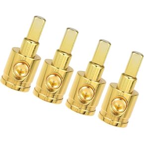 Motoforti Universal Gauge Terminals, Copper, Gold Tone, 4 Pcs