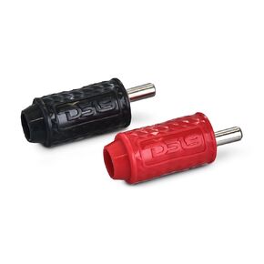 DS18 Amp Input Reducers with Offset Stub & Red/Black Silicone Cover, Marine Grade, Wire Reducer Power/Ground Input Reducer, Amplifier Wire Connector, Pair (1/0-GA to 1/4-GA)