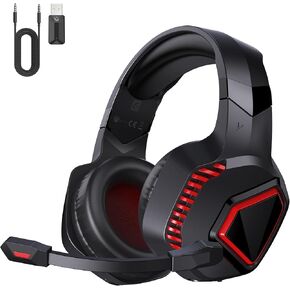 Gaming Headsets Wireless for PS5, PS4, Mac, Switch, PC, 2.4GHz Wireless Gaming Headphones, Bluetooth 5.2, Adjustable Noise Canceling Microphone, 3.5MM Wired Mode for Xbox Series(Black blue)