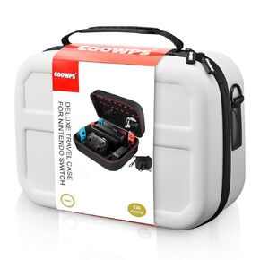 Switch Case for Nintendo Switch and Switch OLED Model, Portable Full Protection Carrying Travel Bag with 18 Game Cards Storage for Switch Console Pro Controller Accessories Black