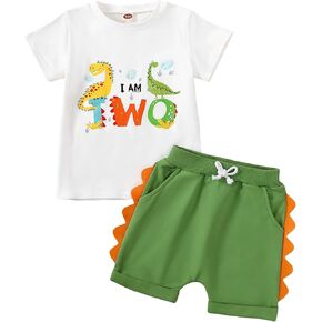 1st/2nd/3rd Birthday Boy Outfit Short Sleeve Tee Shirt + Pocket Shorts Set 1-3 Year Old Boys Clothes