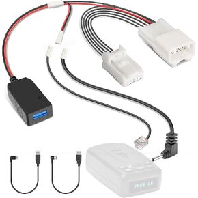 Radar Detector Power Cord Adapter,(5Pin Type-E)Compatible with Subaru Forester Ascent,Crosstrek with Auto Dimming Rearview Mirror,RJ11 DC3.5 Radar Detectors Charger Cable, Built-in Hidden USB