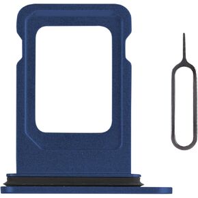 for iPhone 12 Blue SIM Card Tray Holder Replacement Single SIM Version for iPhone12 Card Slot with Waterproof Rubber Ring Repair Fix Kit Card Removal Tool for A2172 A2402 A2403 A2404