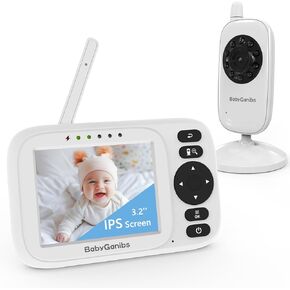 3.2'' IPS Portable Baby Monitor, Baby Monitor No WiFi with 1000ft Long Range, Video Baby Monitor with Camera and Audio, Auto Infrared Night Vision, ECO Mode, Powerful Battery, Smart Alert