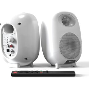 BESTISAN SR06 Bluetooth Bookshelf Speakers for Turntable, Desktops with 3 inch Woofer, TV Speakers with Optical/RCA inputs(White, Pair, 50W)