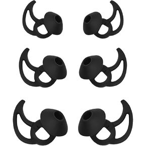 Earbud Replacement Tips Silicone Earbud Tips Ear Tips Compatible with Bose Quietcomfort and Sport Headphone Earbud Rubber Tips Earbud Covers 3 Pairs S M L Black
