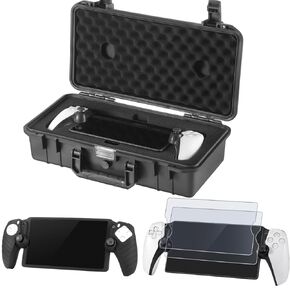 Migitec Hard Carrying Case Bundle Compatible with PlayStation Portal, Includes Protective Silicone Case and Screen Protectors for PS Portal Remote Player and Accessories