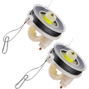 Kevlar Trip Wire on Reusable Reel (2 Pack) - Early Warning Perimeter Defense for All Devices - 85FT Silicon Coated Kevlar Line On Easy Wind Reel for Camping & Security