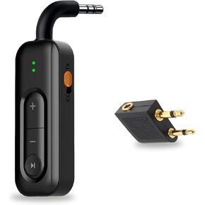 Rurswrity Bluetooth Adapter Transmitter&Bluetooth Receiver 5.2, Pairs 2 Devices Simultaneously for Airplane Adapter/TV/Car/PC/MP3/Switch, ACC(RX) Low Latency(<38ms)-HD/100 Feet/Tiny Flight Adapter