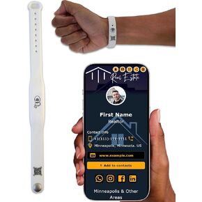 Silicone NFC/QR Code Networking Wristband: Your Digital Business Card & Bio Link - No App/Subscription Needed