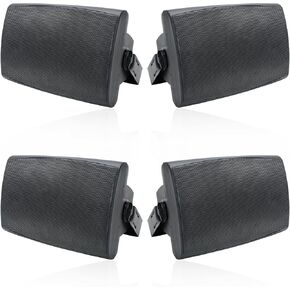 Herdio 6.5 Inch Passive Outdoor Speakers Wired Waterproof Weatherproof 800W Wall Mount with 2-Way Super Bass Suitable for Outdoor Indoor Pool Patio Deck Porch Backyard (2 Pairs, Black)