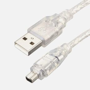 LBSC USB Male to IEEE 1394 4Pin Male iLink Mini DV Firewire Adapter Cord Cable Firewire to USB Cable for Sony DCR-TRV75E DV D8 Digital Camera
