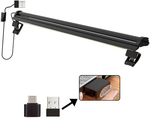 Portable Laptop Monitor Light Bar, E-Reading LED Task Lamp, 4 Color Temperature Settings, Stepless Dimming, No Glare on The Screen, Eye Care, Space Saving, for Office/Travel/Home in Saudi Arabia
