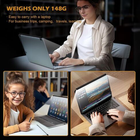 Portable Laptop Monitor Light Bar, E-Reading LED Task Lamp, 4 Color Temperature Settings, Stepless Dimming, No Glare on The Screen, Eye Care, Space Saving, for Office/Travel/Home in Saudi Arabia