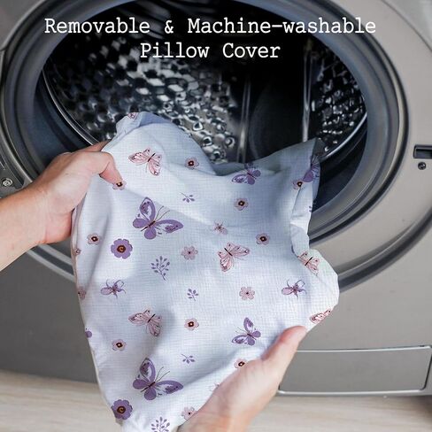 Little Grape Land Muslin Nursing Pillow, Soft 100% Cotton Breastfeeding Pillow with Breathable Cotton Removable Cover, Fog Flower Breast Feeding Pillows for Babies 0-12 Months with Protective Zipper in Saudi Arabia