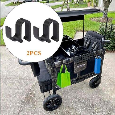 خطافات جانبية متعددة الأغراض لعربة Wonderfold، 2 حزمة من ملحقات الخطافات القوية المتوافقة مع Wonderfold Wagon W4، مثالية للسفر المنظم والموفر للمساحة in Kuwait