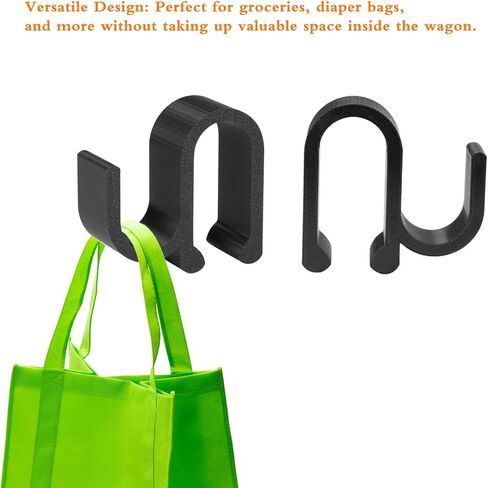 خطافات جانبية متعددة الأغراض لعربة Wonderfold، 2 حزمة من ملحقات الخطافات القوية المتوافقة مع Wonderfold Wagon W4، مثالية للسفر المنظم والموفر للمساحة in Kuwait