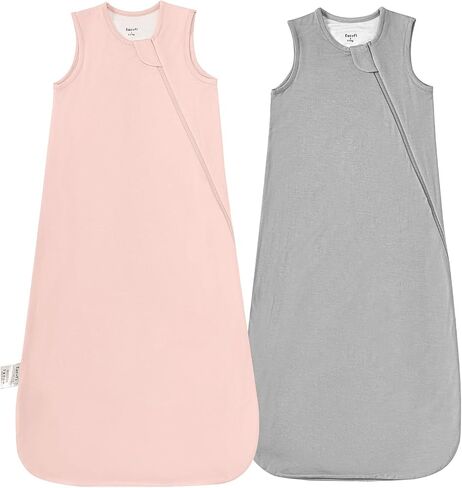 Rayon Made From Bamboo Sleep Sack 0.5 Tog 6-12 Months Summer Sleep Sack 2-Way Zipper Super Soft Viscose Sleeping Bag Lightweight Baby Wearable Blanket Thin (2 Pack) in Saudi Arabia