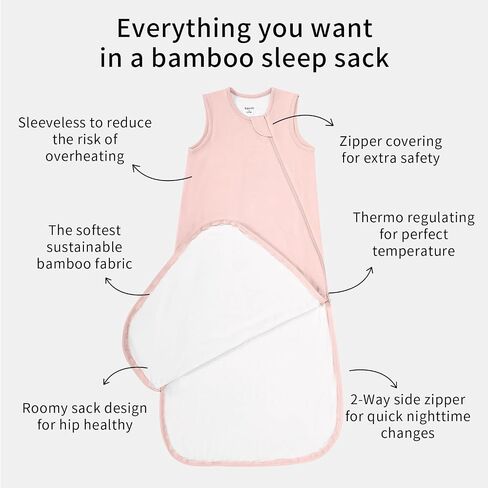 Rayon Made From Bamboo Sleep Sack 0.5 Tog 6-12 Months Summer Sleep Sack 2-Way Zipper Super Soft Viscose Sleeping Bag Lightweight Baby Wearable Blanket Thin (2 Pack) in Saudi Arabia