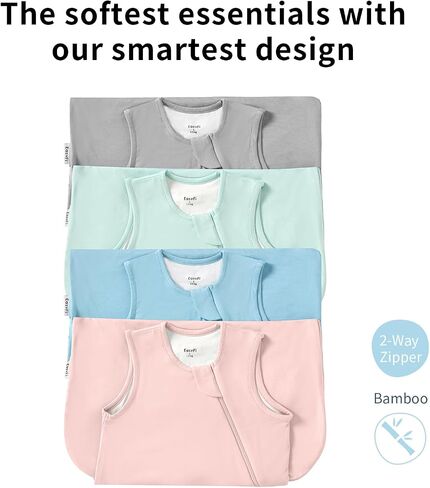 Rayon Made From Bamboo Sleep Sack 0.5 Tog 6-12 Months Summer Sleep Sack 2-Way Zipper Super Soft Viscose Sleeping Bag Lightweight Baby Wearable Blanket Thin (2 Pack) in Saudi Arabia