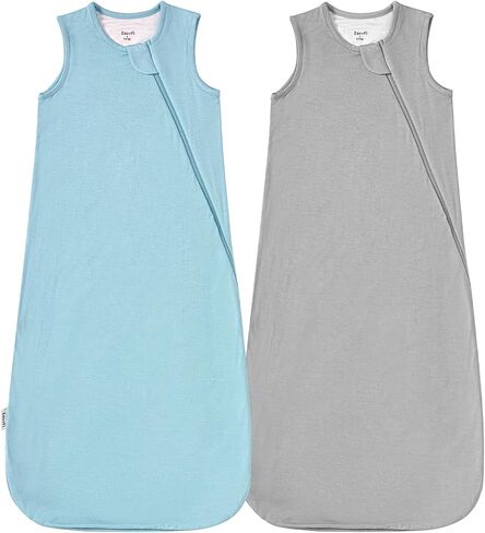 Rayon Made From Bamboo Sleep Sack 0.5 Tog 6-12 Months Summer Sleep Sack 2-Way Zipper Super Soft Viscose Sleeping Bag Lightweight Baby Wearable Blanket Thin (2 Pack) in Saudi Arabia