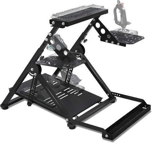 حامل عجلة قيادة سباق الطيران القابل للطي من Marada متوافق مع أجهزة ألعاب Logitech/Thrustmaster/PXN، دعامة قمرة القيادة المستقرة القابلة للتعديل، الجهاز الإلكتروني غير متضمن in Kuwait