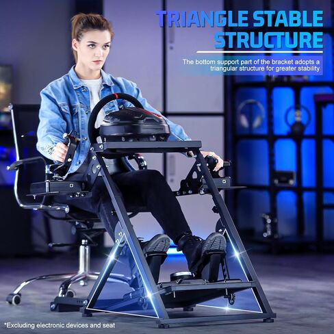 حامل عجلة قيادة سباق الطيران القابل للطي من Marada متوافق مع أجهزة ألعاب Logitech/Thrustmaster/PXN، دعامة قمرة القيادة المستقرة القابلة للتعديل، الجهاز الإلكتروني غير متضمن in Kuwait