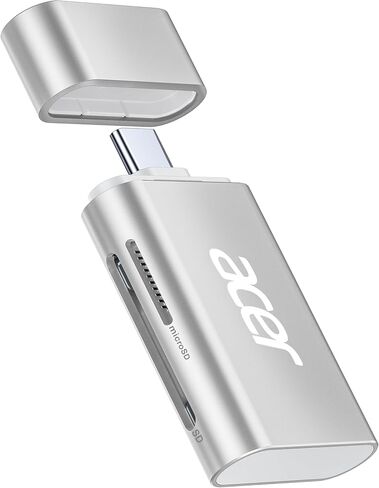 قارئ بطاقات Acer USB C SD 4.0، قارئ بطاقات Micro SD UHS-II، USB C يدعم قراءة البطاقة المزدوجة، محول قارئ بطاقات ذاكرة SD 2 في 1 لبطاقات SD، SDXC، SDHC، Micro SD، Micro SDXC، Micro SDHC in Saudi Arabia