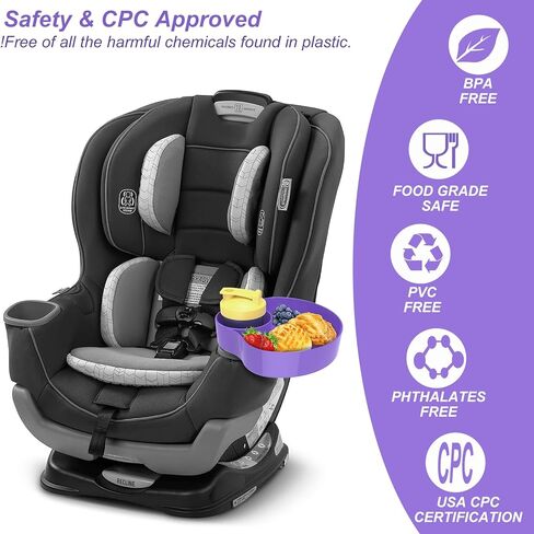 Kids Car Seat Snack Tray, Travel Tray for Kids Car Seat with Cup Holder, Toddlers Road Trip Essential Travel Snacks Food Plate Tray for Stroller, Safety Seats (Aqua green) in Kuwait