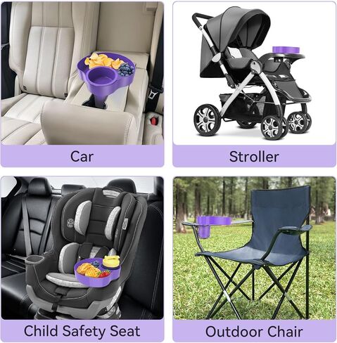 Kids Car Seat Snack Tray, Travel Tray for Kids Car Seat with Cup Holder, Toddlers Road Trip Essential Travel Snacks Food Plate Tray for Stroller, Safety Seats (Aqua green) in Kuwait