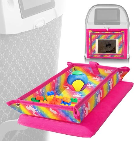 Kids Tray Table Cover with Portable Pockets, Airplane Travel Essentials for Kids, Toddlers, Adults, Airplane Must Haves for Kids, Travel Tray for Plane Train, Dinosaur in Saudi Arabia